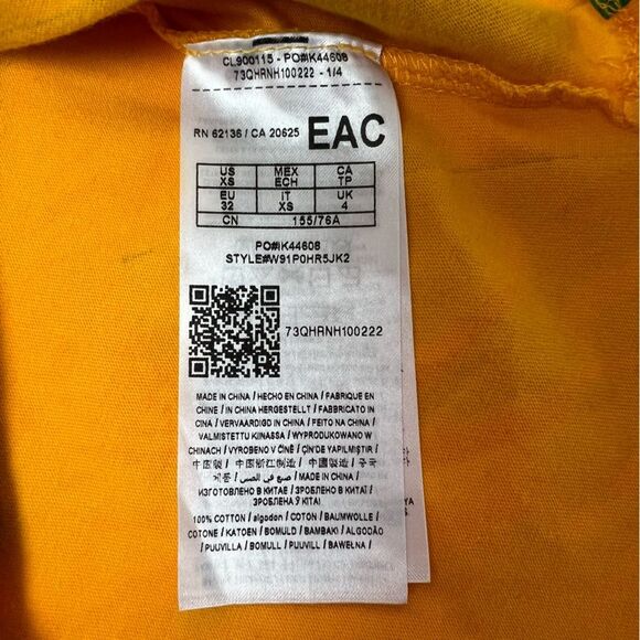 Guess X J. Balvin VIBRAS Graphic Cropped T-Shirt Bright Orange Yellow Rare XS - Picture 5 of 6